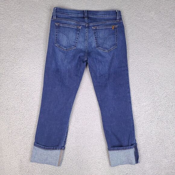 Joe's Jeans Womens Size 27 Blue Cuffed Cropped‎ Cotton Blend Stretch Low Rise - Picture 2 of 15